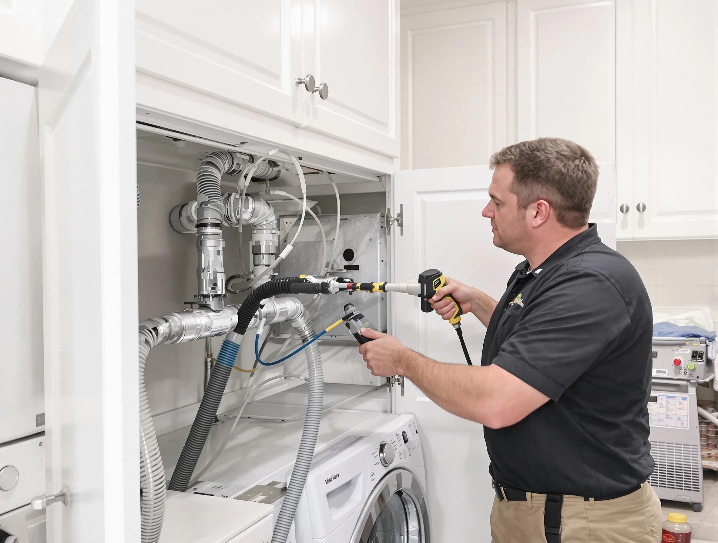 American Fork Dryer Vent Cleaning professional removing severe blockage from a clogged dryer vent in American Fork