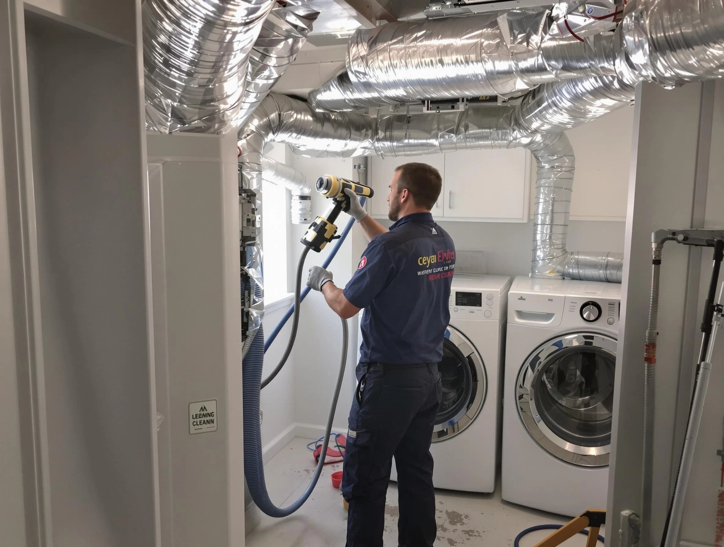 American Fork Dryer Vent Cleaning specialist using advanced equipment for thorough duct cleaning in American Fork