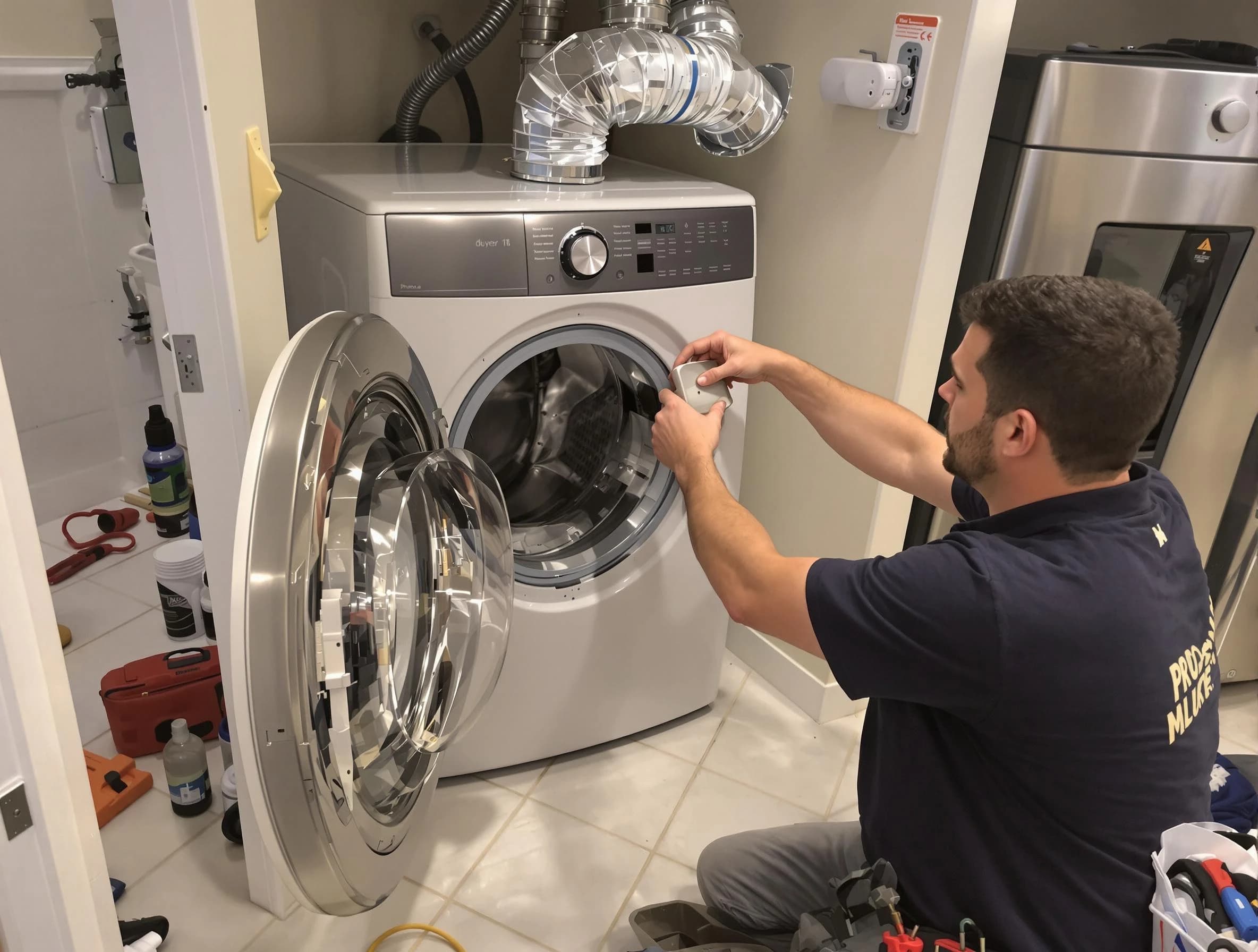 American Fork Dryer Vent Cleaning technician performing precise dryer vent hose installation in American Fork