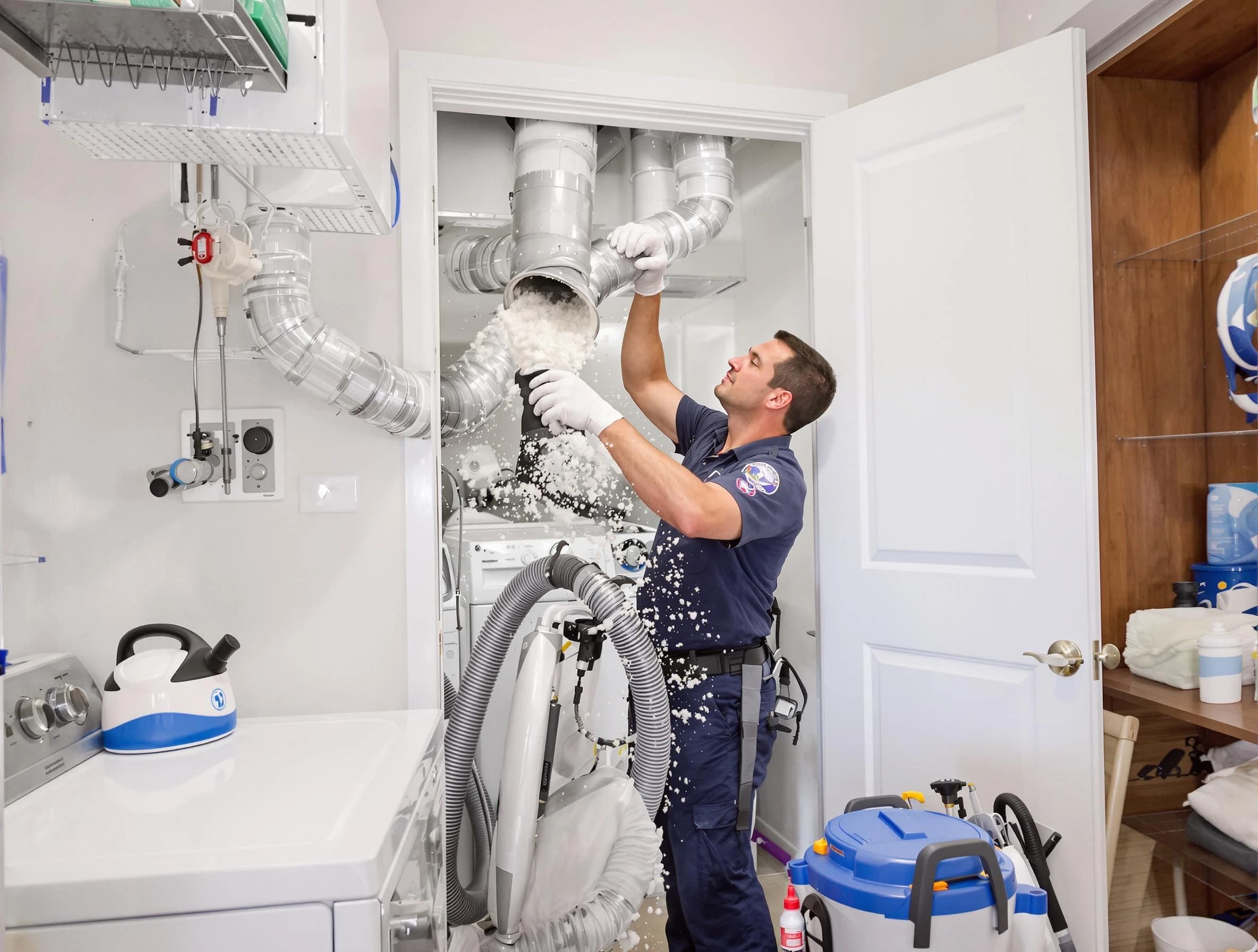 American Fork Dryer Vent Cleaning technician delivering thorough residential dryer vent cleaning service in American Fork