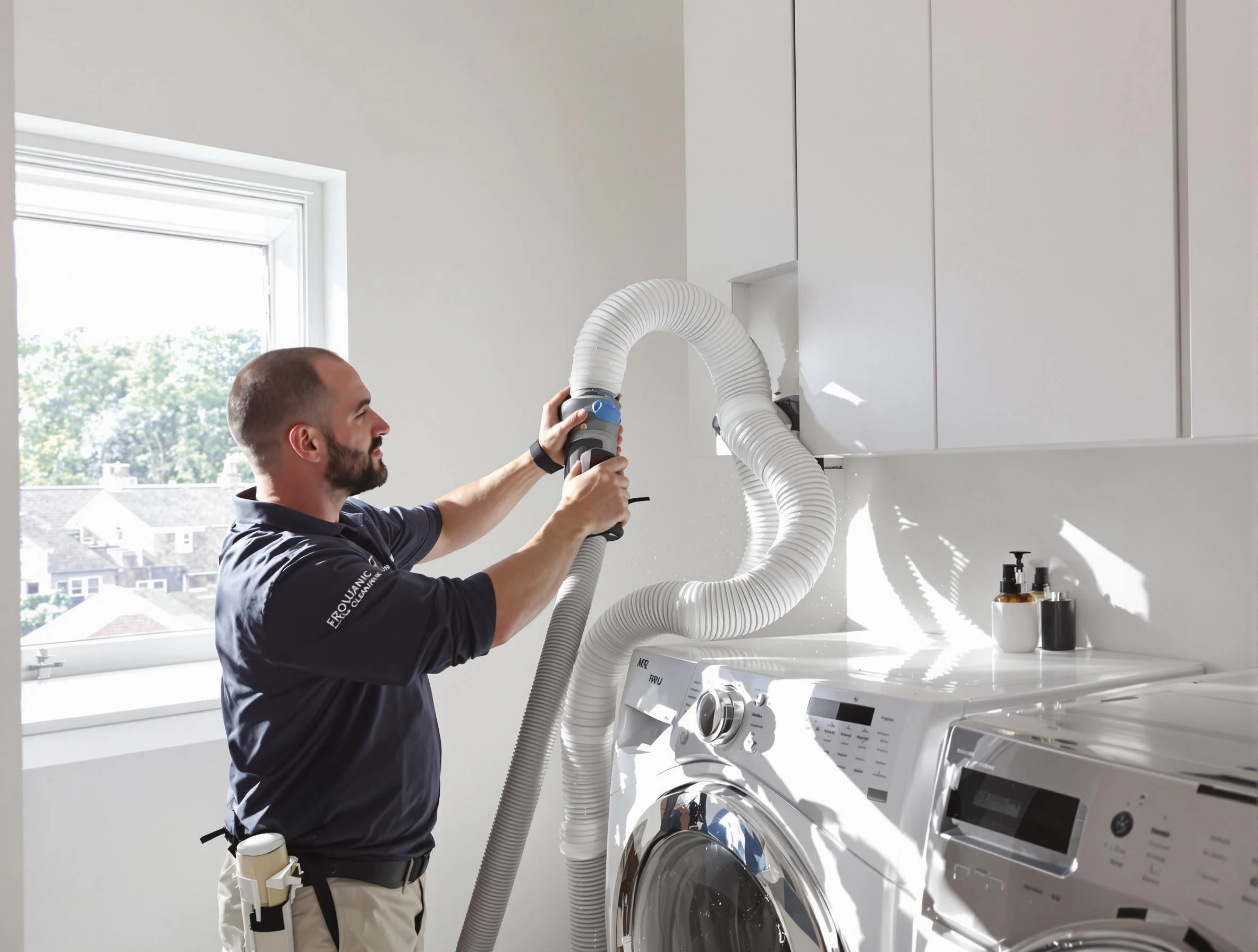 Certified American Fork Dryer Vent Cleaning technician performing dryer vent cleaning in American Fork